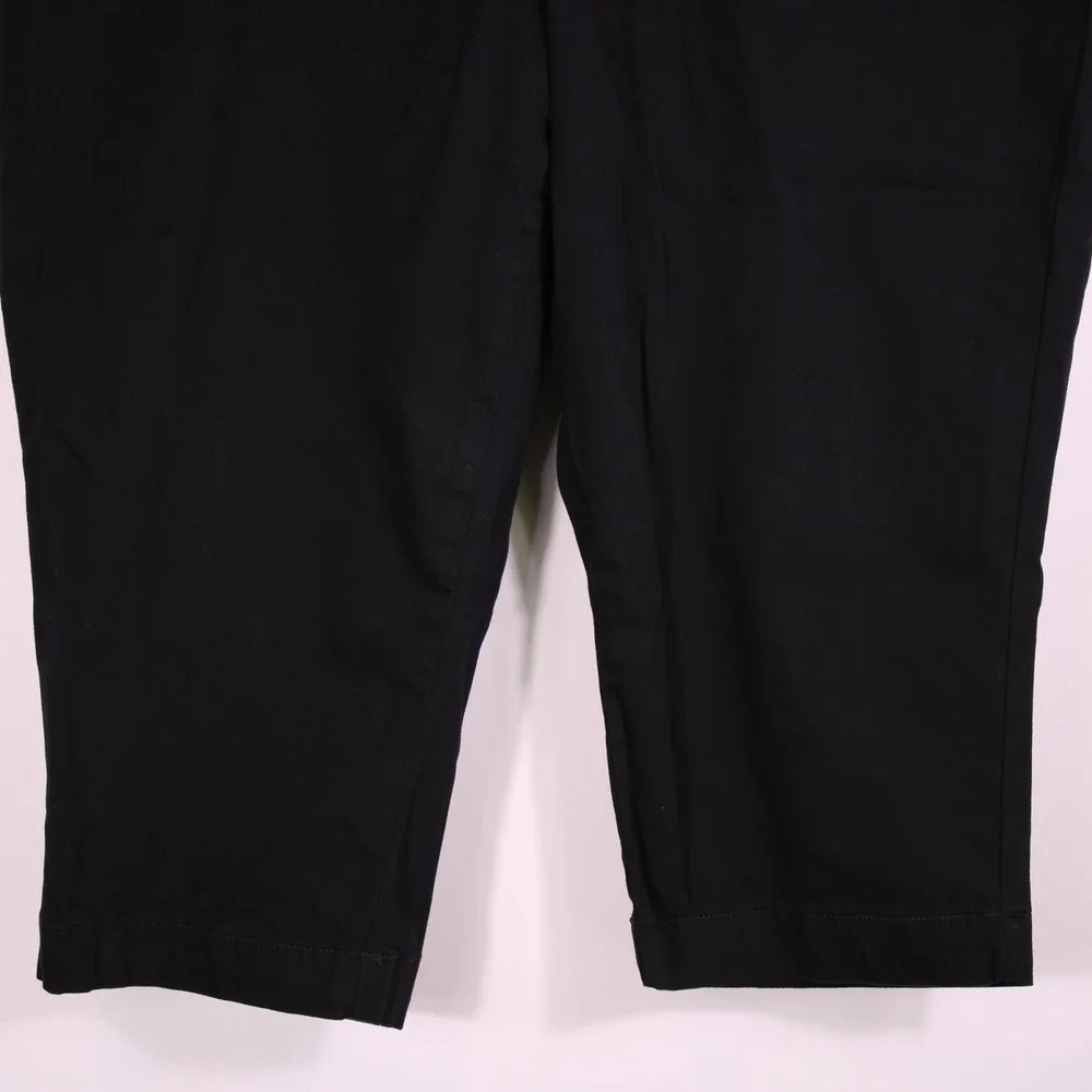 St. Johns Bay Capri Pants Womens 12 Black Classic Casual Stretch Mid-Rise 33x18